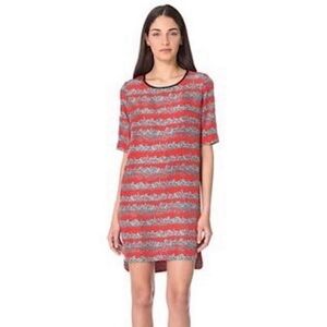 Veronica Beard Red Floral Silk Classic Shift Dress Size 4